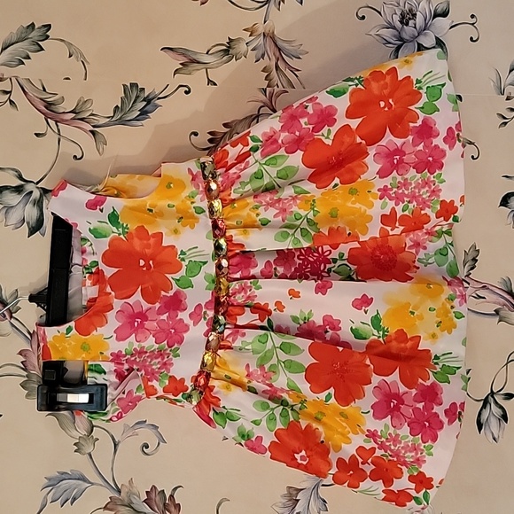 American Princess Baby Floral Dress with Jewel Detail Size 9M EUC w/Bloomers - Picture 1 of 5